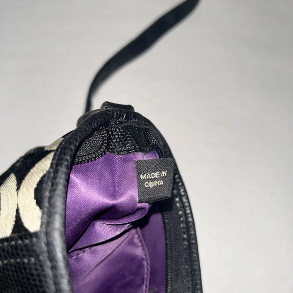 Coach Madison Crossbody Op Art Black & Gold Purse - Flawed - Picture 9 of 9